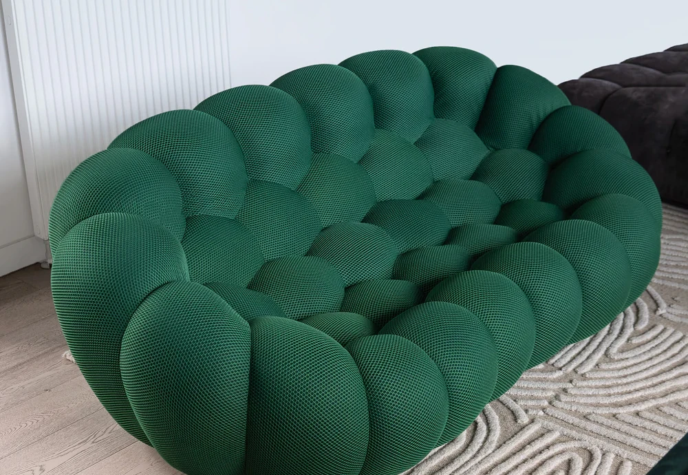 green bubble couch